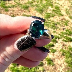 Lab-created Sapphire Sterling Silver Ring